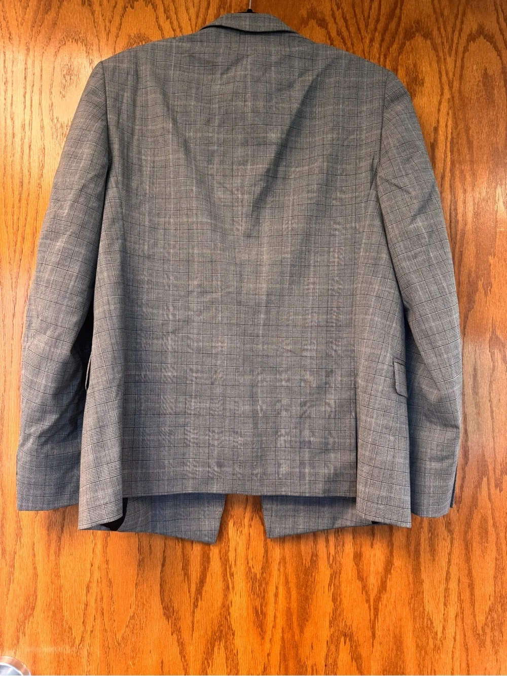 The Kooples men’s Gray Plaid Double-Breasted Blazer